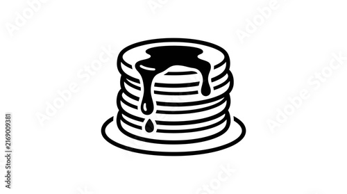 Stack of pancakes with syrup icon