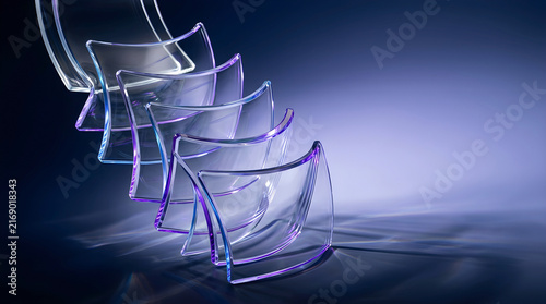 Cascading Glass Interface Panels Modern Keynote Backdrop