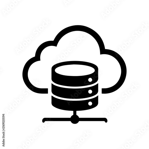 Cloud Database Storage Icon for Secure Digital Data Management and Online Backup