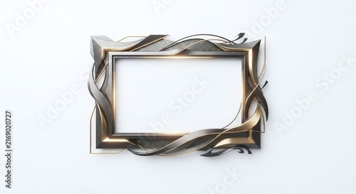 isolated white background, modern frame design for your works, text frame, image frame