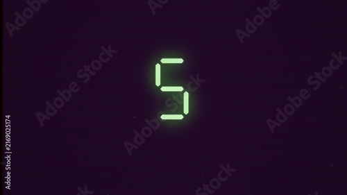 Neon Green Digital Countdown Timer Ten To One Animation