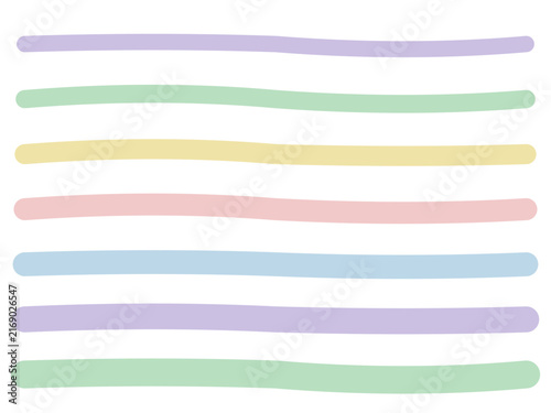 Brush underline and highlighter stroke set in pastel colors
