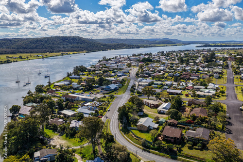 Canvastavla Aerial view of the town of Maclean positioned along the banks of the Clarence Ri