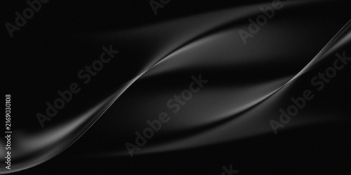 Foto Abstract Dark Background with Elegant White Waves Dynamic Lines