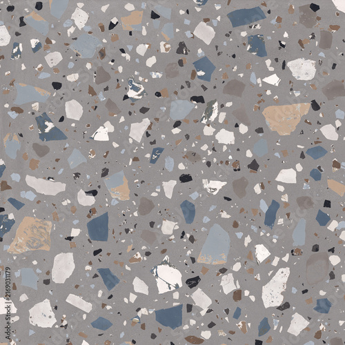 Cream White Terrazzo Texture, Elegant Architectural Material for Modern Interior