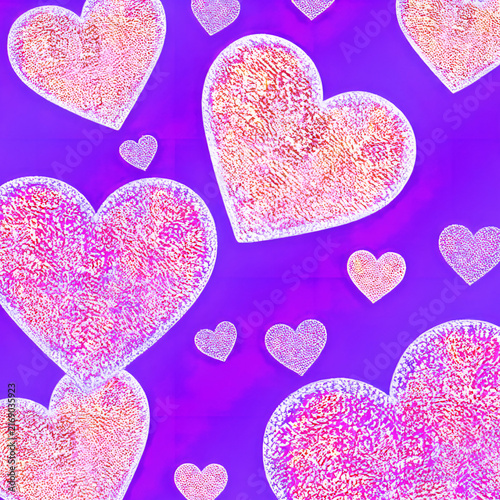 Sparkling Glitter neon pink white textured hearts purple gradient background heart wallpaper