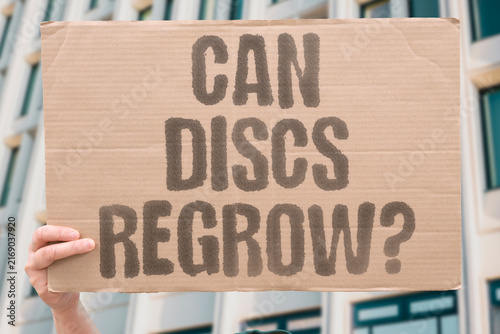 Canvastavla "Can discs regrow?" Vertebral cushion regeneration limited in adults