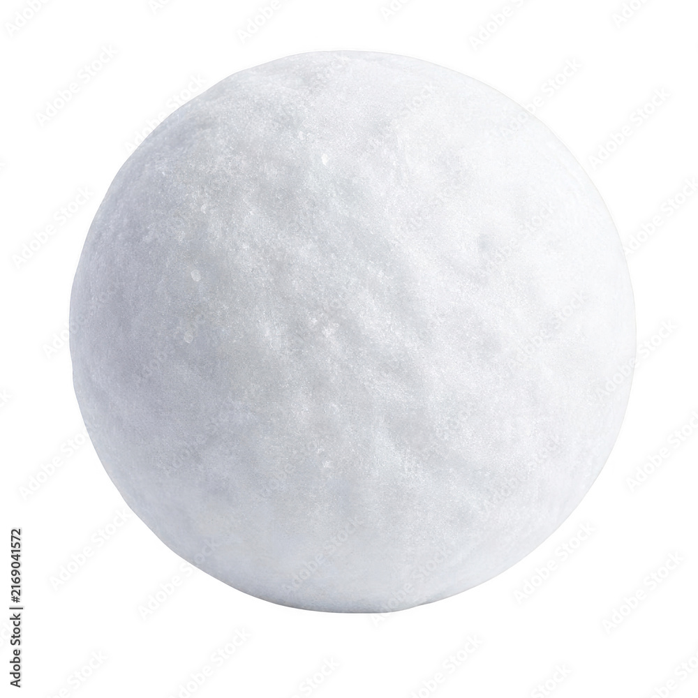Obraz premium Single White Snowball Isolated on Plain White Background