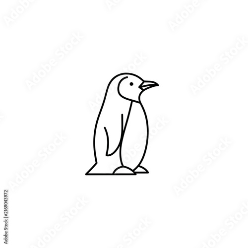 Minimalist Penguin Icon Outline