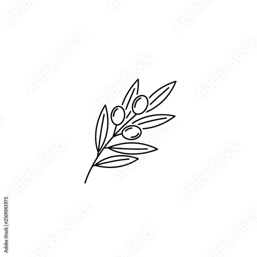 Minimalist Olive Branch Line Art