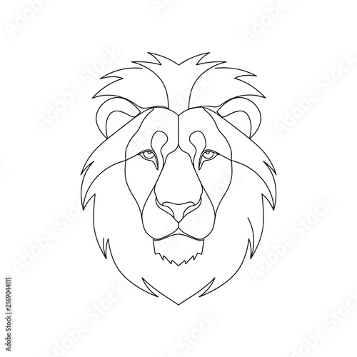 Minimalist Lion Head Outline