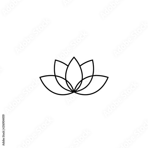Minimalist Lotus Flower Outline Icon