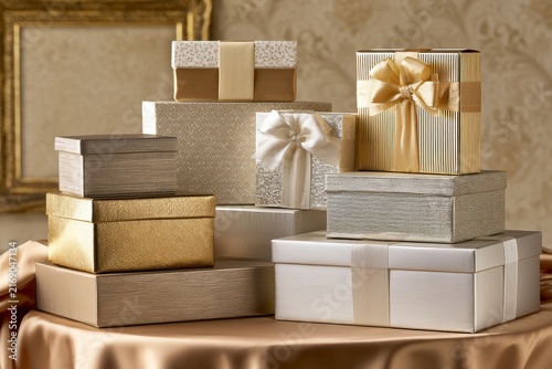 Boutique product display, against a minimal background with warm light and refined detail
