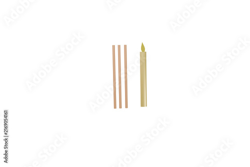 chopsticks on white background