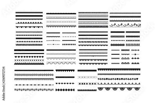 Foto Extensive collection of black lace borders and decorative trim patterns for sewi