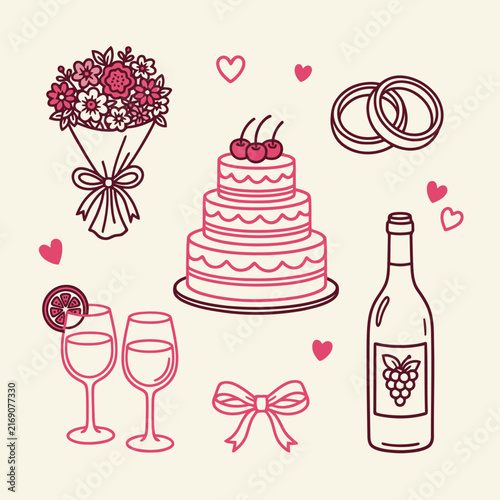 set of desserts and sweets