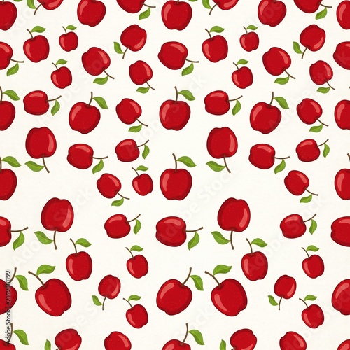 seamless pattern with red apples
