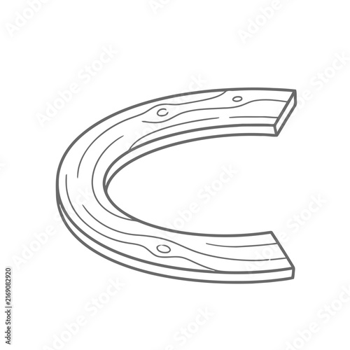 Wooden horseshoe shape