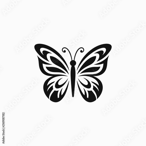 Stylized Butterfly Silhouette Isolated
