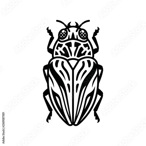 Stylized Beetle Insect Icon Vector Art