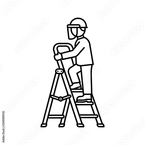Work safety icon set. Collection of personal protective equipment, occupational hazard, emergency response and workplace protection line icon vector illustration