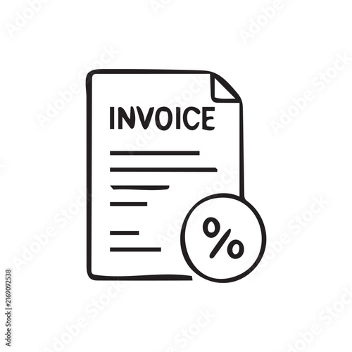 Financial Invoice with Percentage Icon
