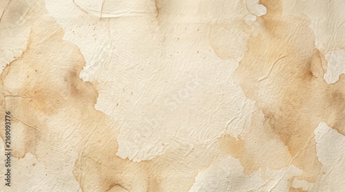 Vintage paper texture features aged stains and weathered edges across its surface.