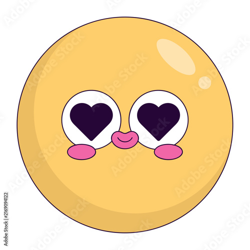 Bild auf Leinwand Vector emoticons expressing love romance and joyful affection for design