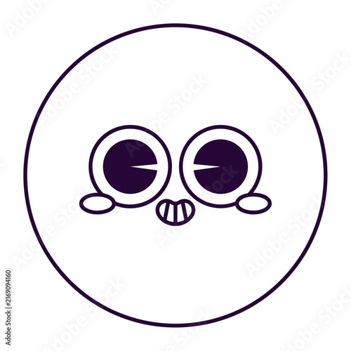 Cute yellow emoji with large wide eyes and subtle smile
