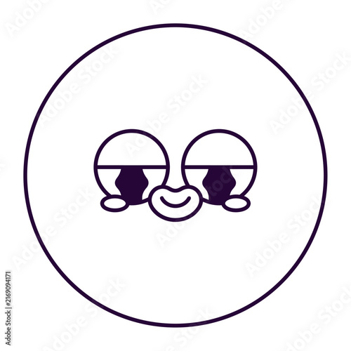 Cute yellow emoji with large wide eyes and subtle smile
