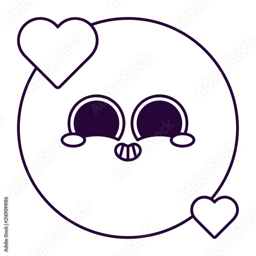 Vector emoticons expressing love romance and joyful affection for design
