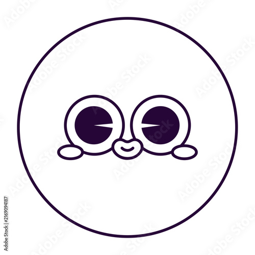 Cute yellow emoji with large wide eyes and subtle smile
