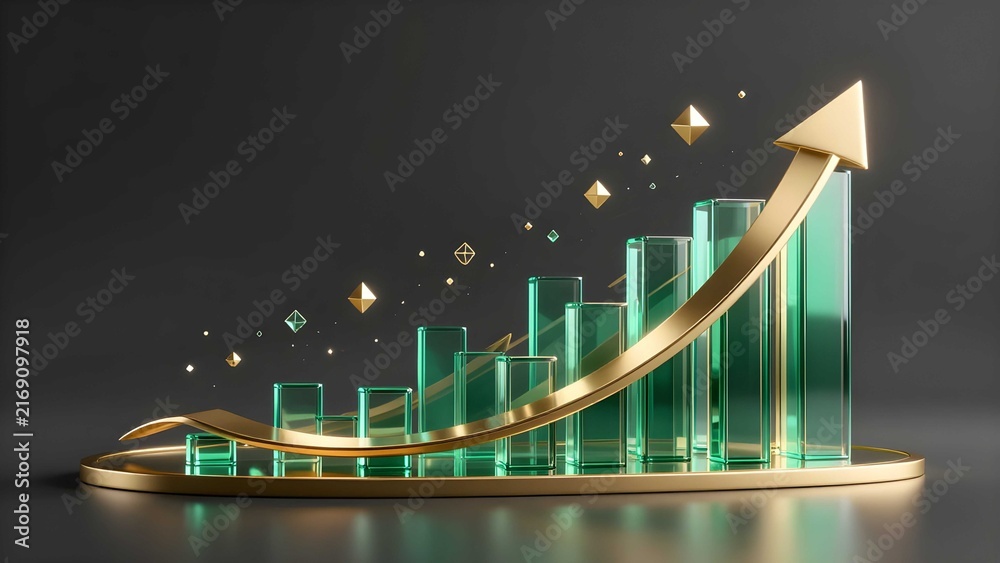 Obraz premium Emerald glass visualization for luxury business growth