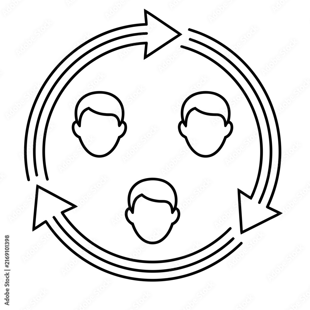 Obraz premium Circular flow diagram with people icons