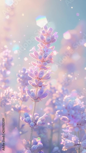Close-up video of lavender flowers with a dreamy, pastel aesthetic and soft focus. Live mobile wallpaper.