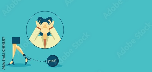 Workplace stress illustration showing overwhelmed professional carrying emotional pressure at work