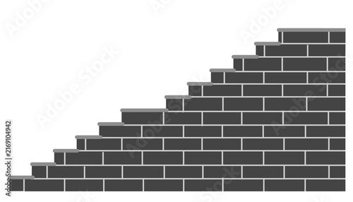 Outdoor Brick Staircase Architecture Element Side View Construction for Building Exterior Design