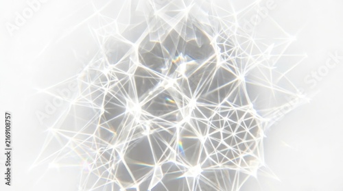 Obraz na płótnie Abstract white digital neural network structure connection graphic background with data structure connection lines tech background artificial intelligence cyber technology science concept