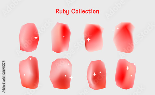 Plakat Ruby Crystal Gemstone Vector Illustration