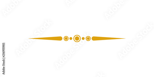 Konstfotografi Gold decorative divider with circles and points isolated on transparent backgrou