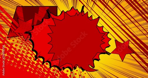Cartoon background animation, comic book backdrop video. Retro comics pop art design.