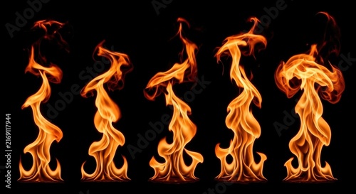 Naklejka Dynamic Fire Flames Abstract Background Design.