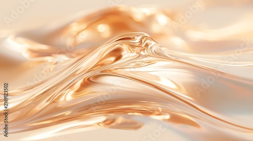 Metallic Abstract sophisticated abstract luxury background, liquid gold and deep champagne metallic tones flowing in slow organic waves, mirror-like reflective surface catching light at peak 