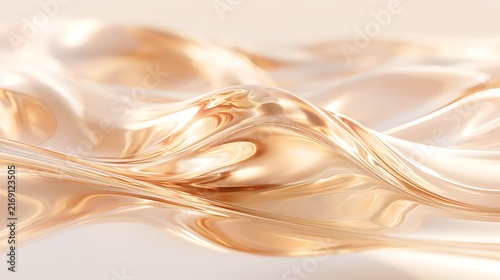 Metallic Abstract sophisticated abstract luxury background, liquid gold and deep champagne metallic tones flowing in slow organic waves, mirror-like reflective surface catching light at peak 