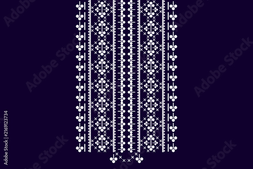 Neckline embroidery geometric abstract elements neck pattern. Native decorative design for fabric, clothing, illustration, texture, collar decor, border, rug, decoration, printing, element, necklace