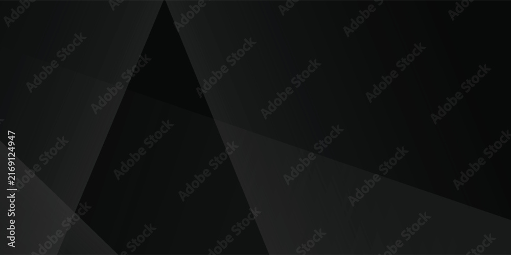 Fototapeta premium Modern black white abstract background. Minimal. Gradient. Dark grey banner with geometric shapes, lines, stripes, triangles. Design. Futuristic. Cut paper or metal effect.vector eps10