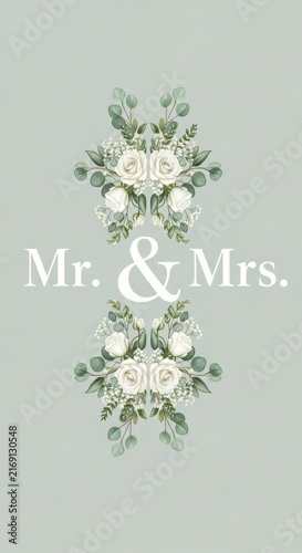 Elegant Mr and Mrs Wedding Invitation Design.