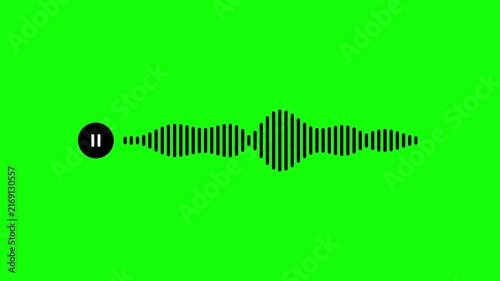 Audio Waveform Visualization Animation on Green Screen Background