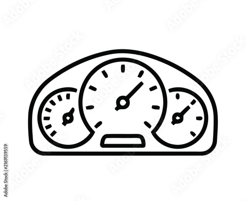 Car dashboard speedometer outline icon vector design.
