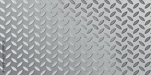 Принти на полотні Industrial Silver Diamond Plate Metal Texture Background with Rugged Steel Patte